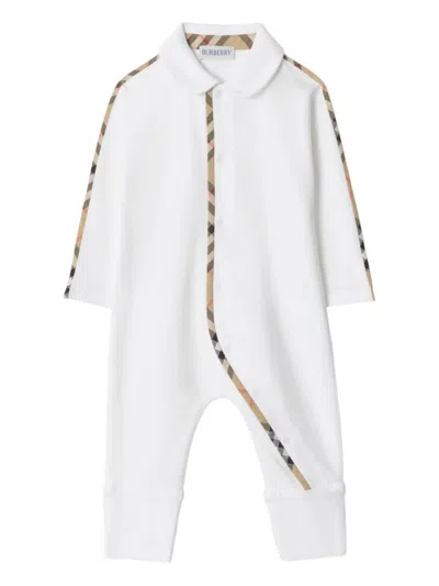 Burberry Kids' Set Of 3 Peter Pan Collar Rompers In White