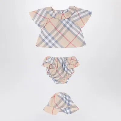 Burberry Set Of Three Pieces Light Beige With Pattern