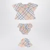 Burberry Set Of Three Pieces Light Beige With Pattern In Grey