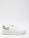 Burberry Low Top Sneakers Contrast Heel Detail Rubber Sole In White