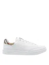 Burberry Low Top Sneakers Contrast Heel Detail Rubber Sole In White