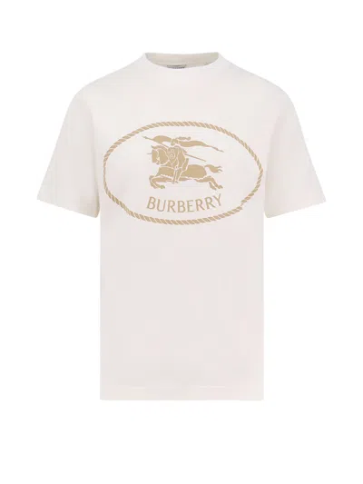 Burberry Seth Biologic Cotton Blend T-shirt In Blue