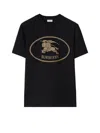 Burberry Black Cotton Knight Stamp T-shirt In Black