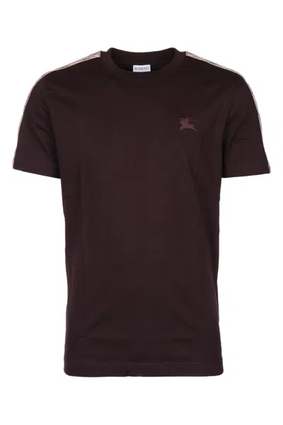 Burberry Seth Cotton T-shirt For Men In Burgundy