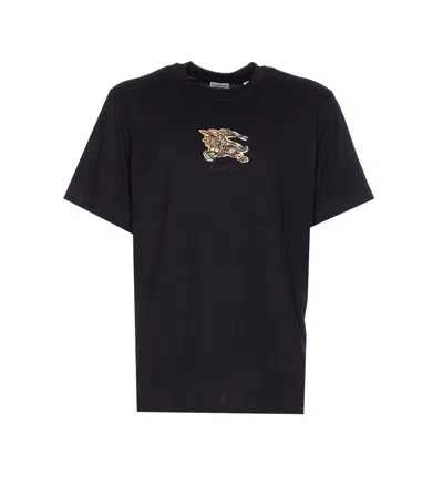 Burberry Graphic Print Crew Neck Short Sleeve T Shirt In Black