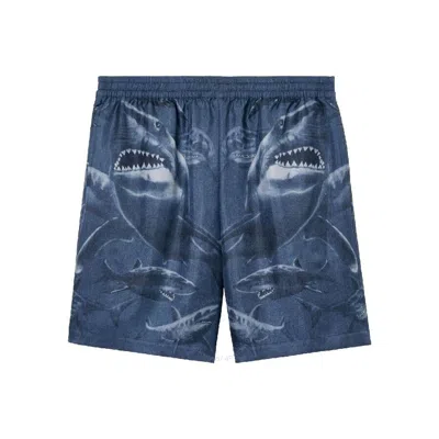 BURBERRY BURBERRY SHARK-PRINT SILK SHORTS