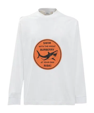 Burberry Shark-print T-shirt In White