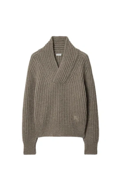 BURBERRY BURBERRY SHAWL COLLAR WOOL SWEATER
