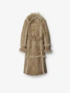 Burberry Shearling Coat In Field
