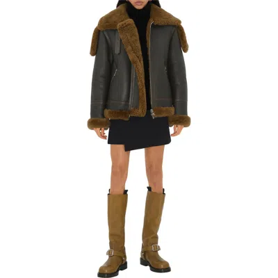 BURBERRY BURBERRY SHEARLING AVIATOR JACKET