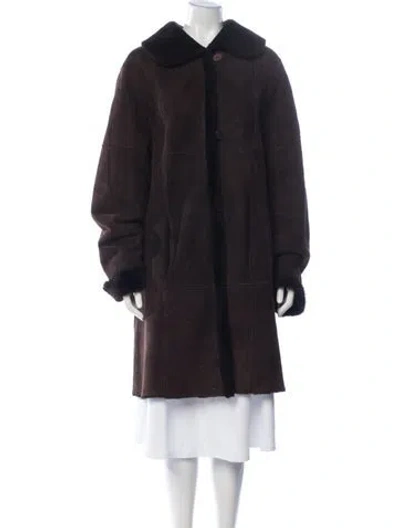 Pre-owned Burberry Shearling Coat In Brown