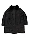Burberry Shearling-collar Leather Coat In Black