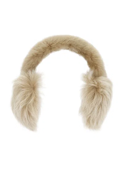 Burberry Shearling Earmuffs In Neutral