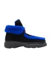 Burberry Shearling-embellished Suede Creeper Boots In Black