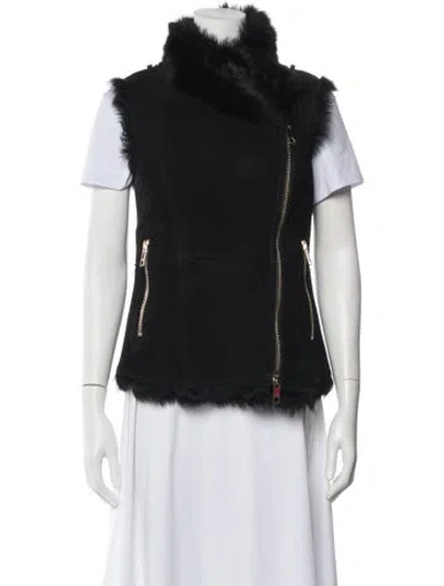 Pre-owned Burberry Shearling Fur Jacket In Black