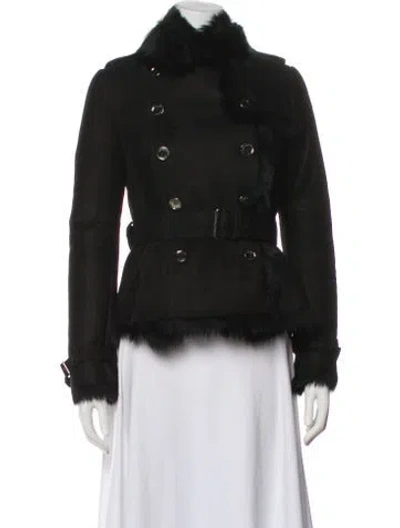Pre-owned Burberry Shearling Fur Jacket In Black