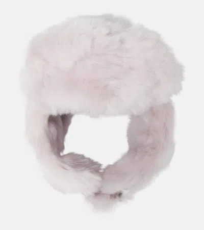 Burberry Shearling Hat In Purple