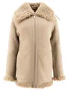 Burberry Shearling-lined Leather Jacket In Beige