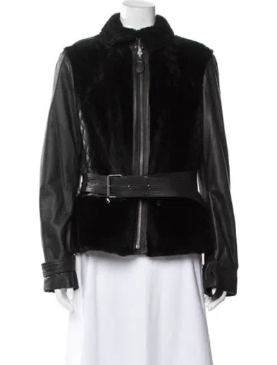 Pre-owned Burberry Shearling Jacket In Black