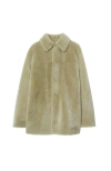 Burberry Shearling Jacket In Hunter