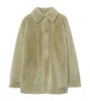 Burberry Shearling Jacket In Neutrals