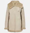 Burberry Shearling-lined Leather Jacket In Grau