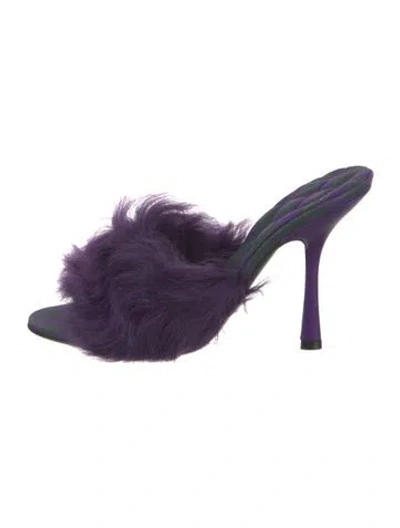 Pre-owned Burberry Shearling Slides In Multi