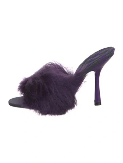 Pre-owned Burberry Shearling Slides In Multi