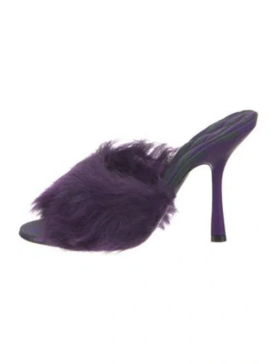 Pre-owned Burberry Shearling Slides In Multi