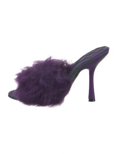 Pre-owned Burberry Shearling Slides In Multi