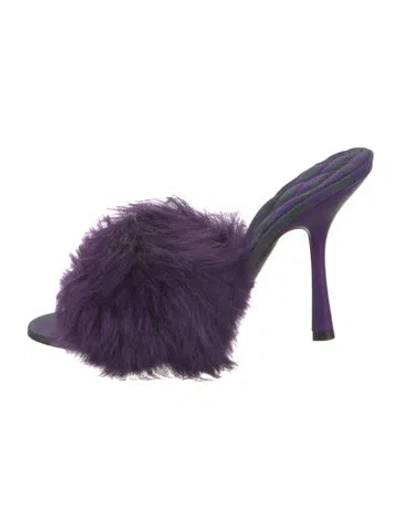 Pre-owned Burberry Shearling Slides In Multi