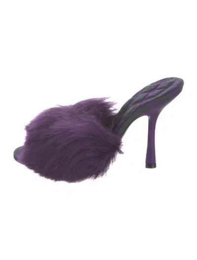 Pre-owned Burberry Shearling Slides W/ Tags In Purple