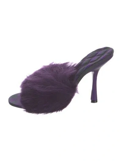 Pre-owned Burberry Shearling Slides W/ Tags In Purple