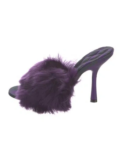 Pre-owned Burberry Shearling Slides W/ Tags In Purple