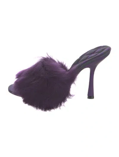 Pre-owned Burberry Shearling Slides W/ Tags In Purple