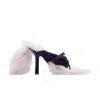Burberry Fox Velvet Shearling Stiletto Slide Sandals In Black