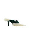 Burberry Shearling Step Post Heel In Green