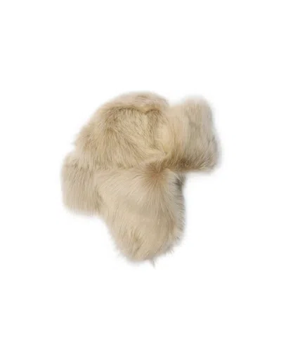 Burberry Shearling Trapper Hat In White