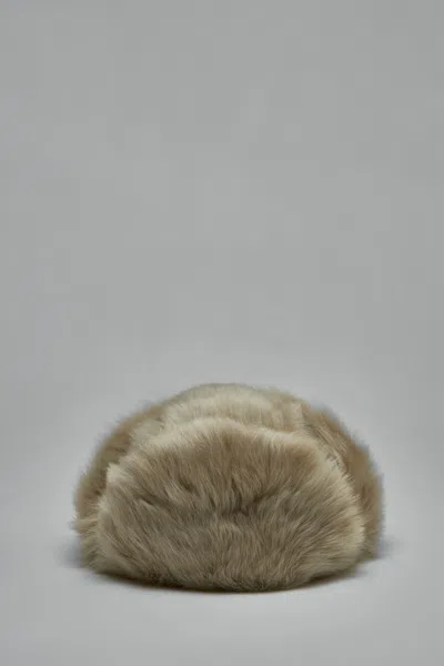 Burberry Shearling Trapper Hat In Neutral