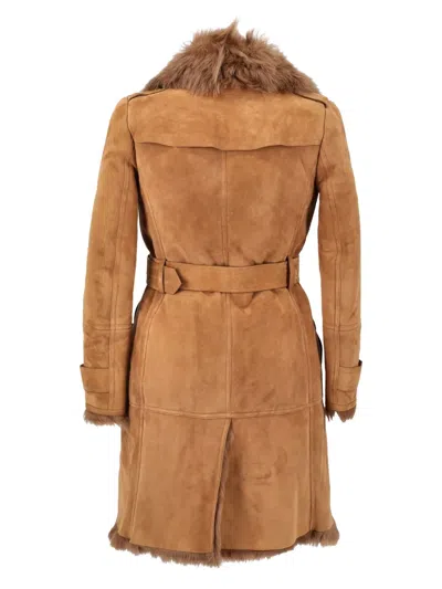 Pre-owned Burberry Shearling Trench Coat