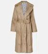 Burberry Belted Goat Shearling Trench Coat In Beige