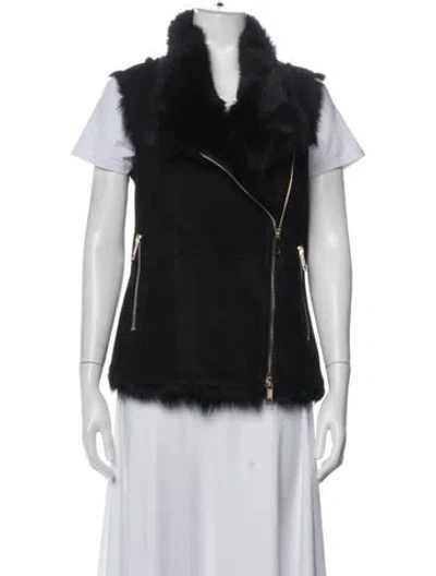 Pre-owned Burberry Shearling Vest In Black