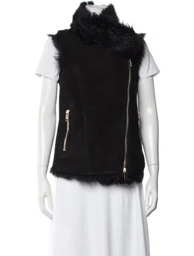Pre-owned Burberry Shearling Vest In Black