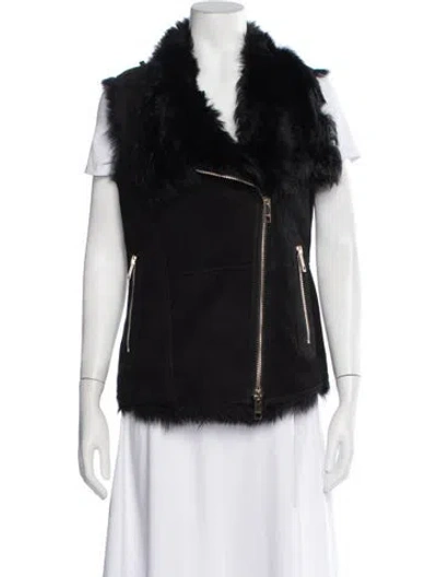 Pre-owned Burberry Shearling Vest In Black