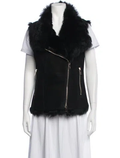 Pre-owned Burberry Shearling Vest In Black