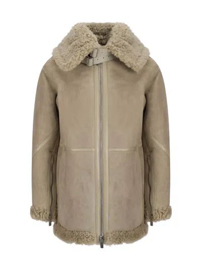 BURBERRY SHEARLING ZIP-UP JACKET