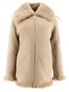 Burberry Shearling-lined Leather Jacket In Neutrals