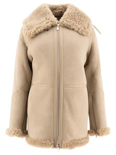 BURBERRY SHEARLING ZIP-UP JACKET
