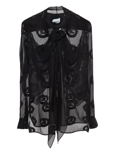 Pre-owned Burberry Sheer Embellished Blouse