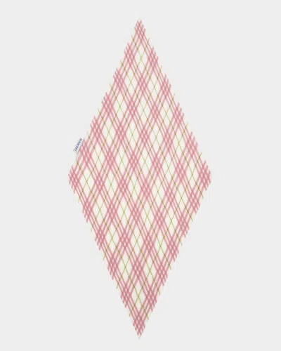 Burberry Sheer Silk Chiffon Check Scarf In White
